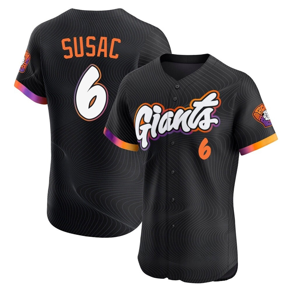 SF.Giants #6 Daniel Susac Player Black 2025 City Connect Home Limited Elite Stitched Jerseys