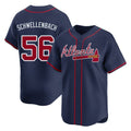 A.Braves #56 Spencer Schwellenbach Player Navy Limited Home Game Gdoa Stitched Jerseys