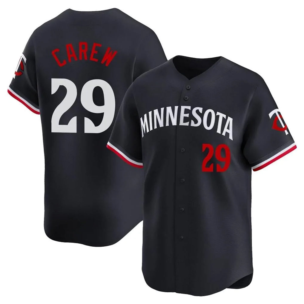 M.Twins #29 Rod Carew Player Navy Home Limited Gdoa Stitched Jerseys