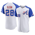 A.Braves #28 Matt Olson Player White City Connect Limited Elite Home Game Gdoa Stitched Jerseys