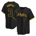 A.Braves #3 Dale Murphy Player Black Snake Skin City Home Game Gdoa Stitched Jerseys