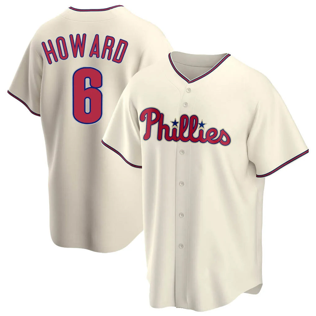 P.Phillies #6 Ryan Howardr Player Cream Home Game Stitched Jerseys