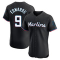 M.Marlins #9 Xavier Edwards Player Black Vapor Home Limited Elite Gdoa Stitched Jerseys