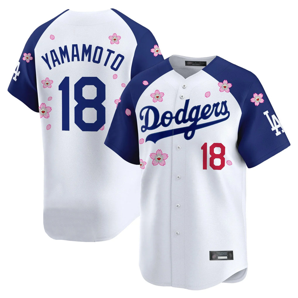 LA.Dodgers #18 Yoshinobu Yamamoto Player White-Royal Tokyo Series Vapor Premier Limited Gdoa Stitched Jerseys