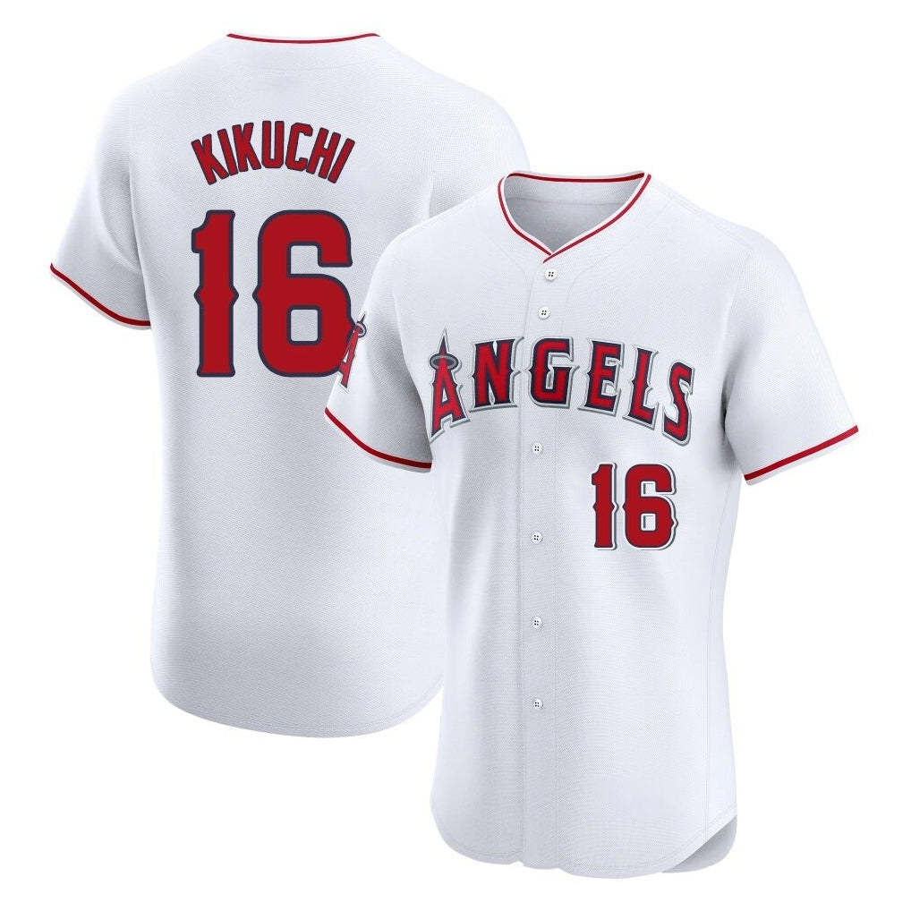 LA.Angels #16 Yusei Kikuchi Player White Limited Elite Gdoa Stitched Home Jerseys