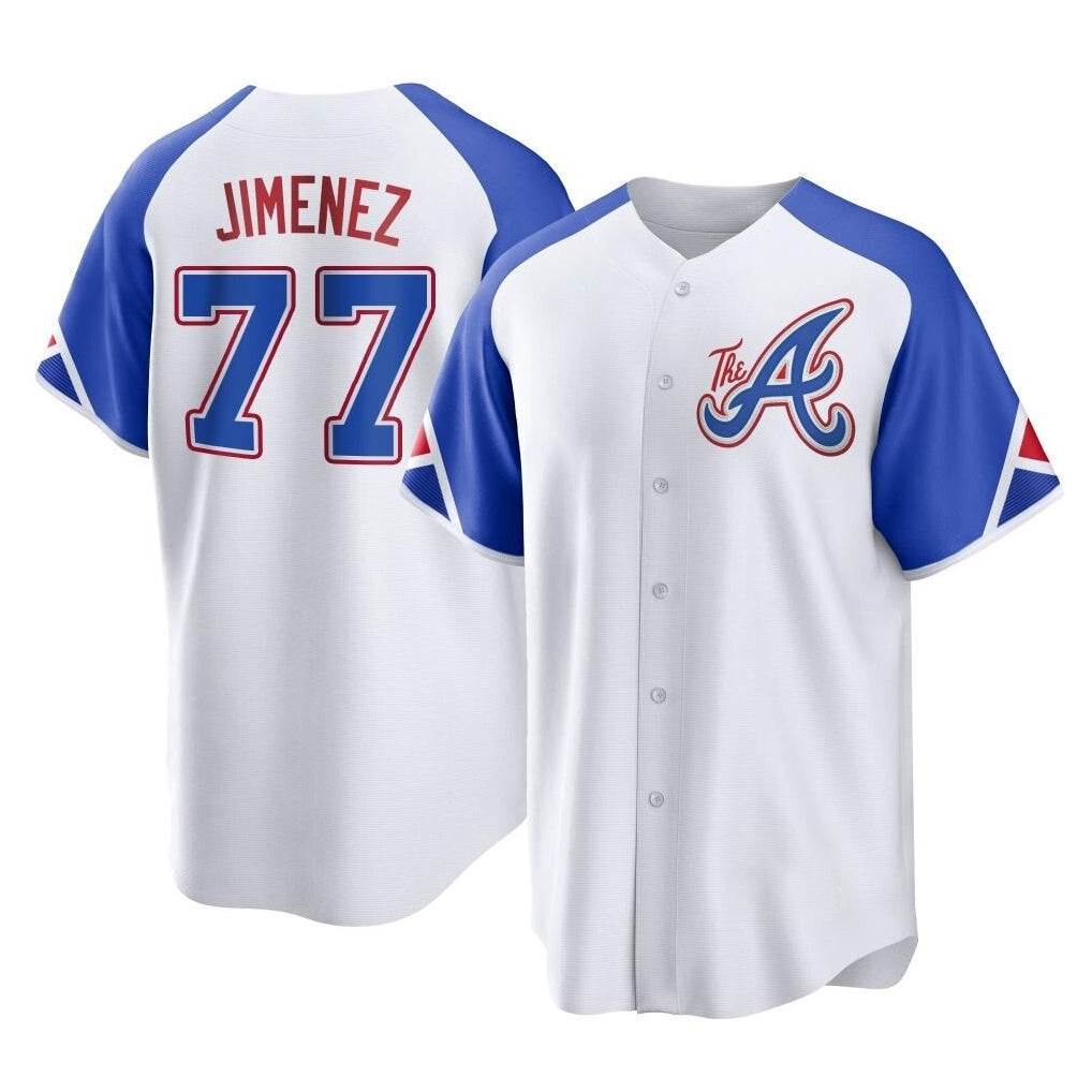 A.Braves #77 Joe Jimenez Player White City Connect Home Game Gdoa Stitched Jerseys