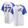 A.Braves #77 Joe Jimenez Player White City Connect Home Game Gdoa Stitched Jerseys