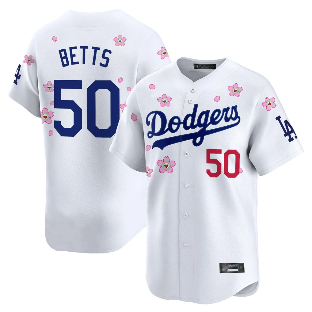 LA.Dodgers #50 Mookie Betts Player White Tokyo Series Vapor Premier Limited Gdoa Stitched Jerseys