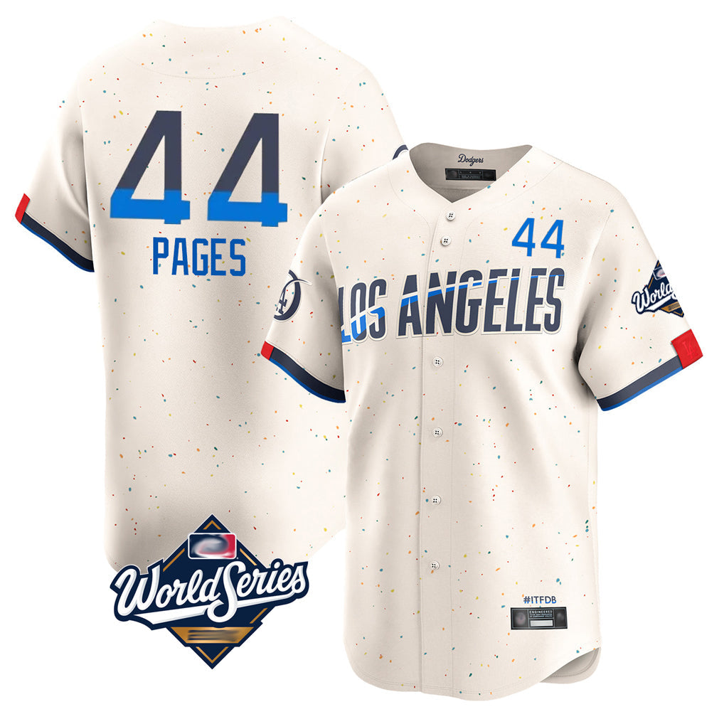 LA.Dodgers #44 Andy Pages Player Cream World Series City Connect Limited Home Gdoa Stitched Jerseys