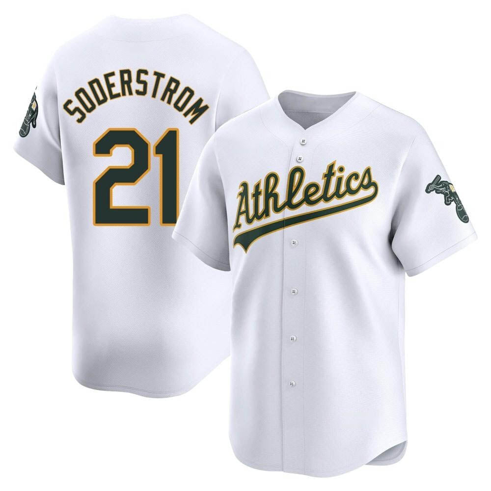Athletics #21 Tyler Soderstrom player White Limited Home Stitched Jersey