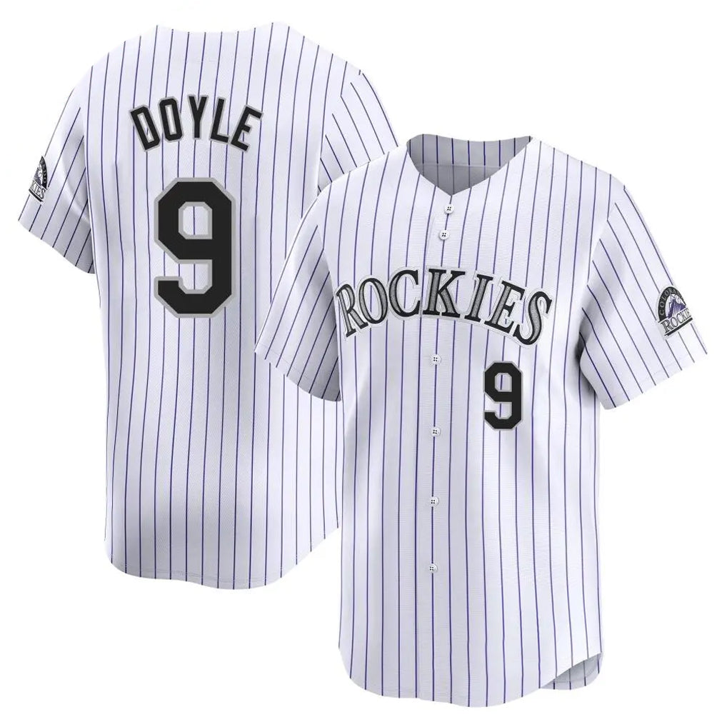 C.Rockies #9 Brenton Doyle Player White Limited Home Gdoa Stitched Jerseys