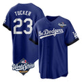 LA.Dodgers #23 Kyle Tucker Player Royal World Series City Connect Home Game Gdoa Stitched Jerseys