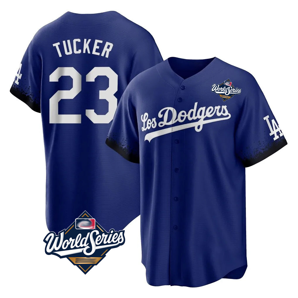 LA.Dodgers #23 Kyle Tucker Player Royal World Series City Connect Home Game Gdoa Stitched Jerseys