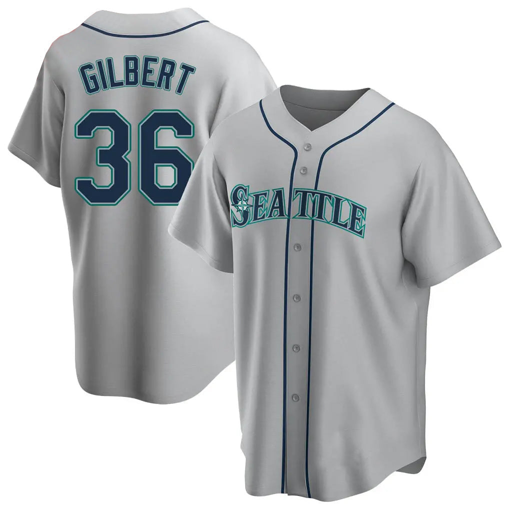 S.Mariners #36 Logan Gilbert Player Gray Home Game Gdoa Stitched Jerseys
