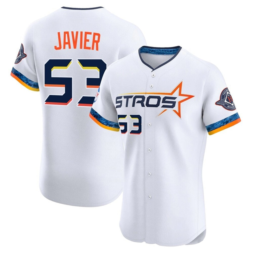 H.Astros #53 Cristian Javier Player White City Connect Limited Elite Home Gdoa Stitched Jerseys