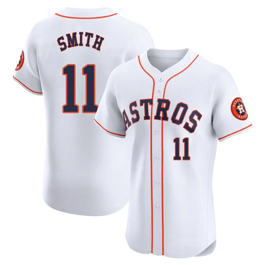 H.Astros #11 Cam Smith Player White Limited Elite Home Gdoa Stitched Jerseys