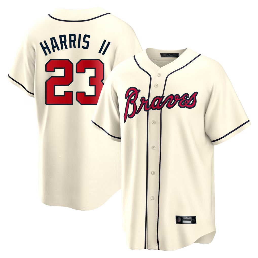 A.Braves #23 Michael Harris II Player Cream Home Game Gdoa Stitched Jerseys