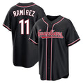 C.Guardians #11 Jose Ramirez Player Black Fashion Out Home Game Gdoa Stitched Jerseys