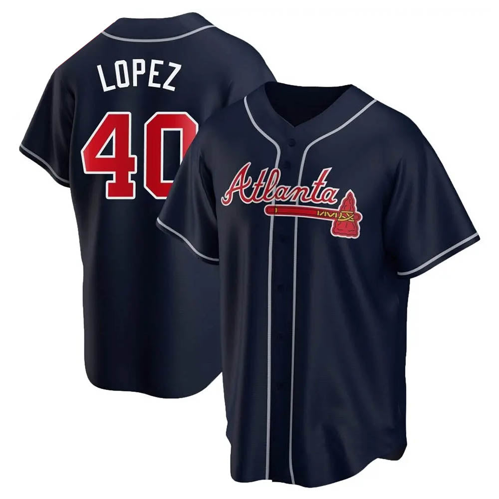 A.Braves #40 Reynaldo Lopez player Navy Replica Alternate Stitched Jerseys