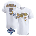 LA.Dodgers #5 Freddie Freeman Player Gold World Series Meet Limited Elite Home Gdoa Stitched Jerseys