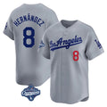 LA.Dodgers #8 Enrique Hern¨¢ndez Player Gray World Series Meet Limited Home Gdoa Stitched Jerseys