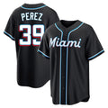 M.Marlins #39 Eury Perez Player Black Fashion Out Home Game Gdoa Stitched Jerseys