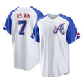 A.Braves #7 Ha-Seong Kim Player White City Connect Home Game Gdoa Stitched Jerseys