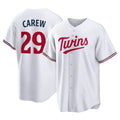 M.Twins #29 Rod Carew Player White Home Game Gdoa Stitched Jerseys