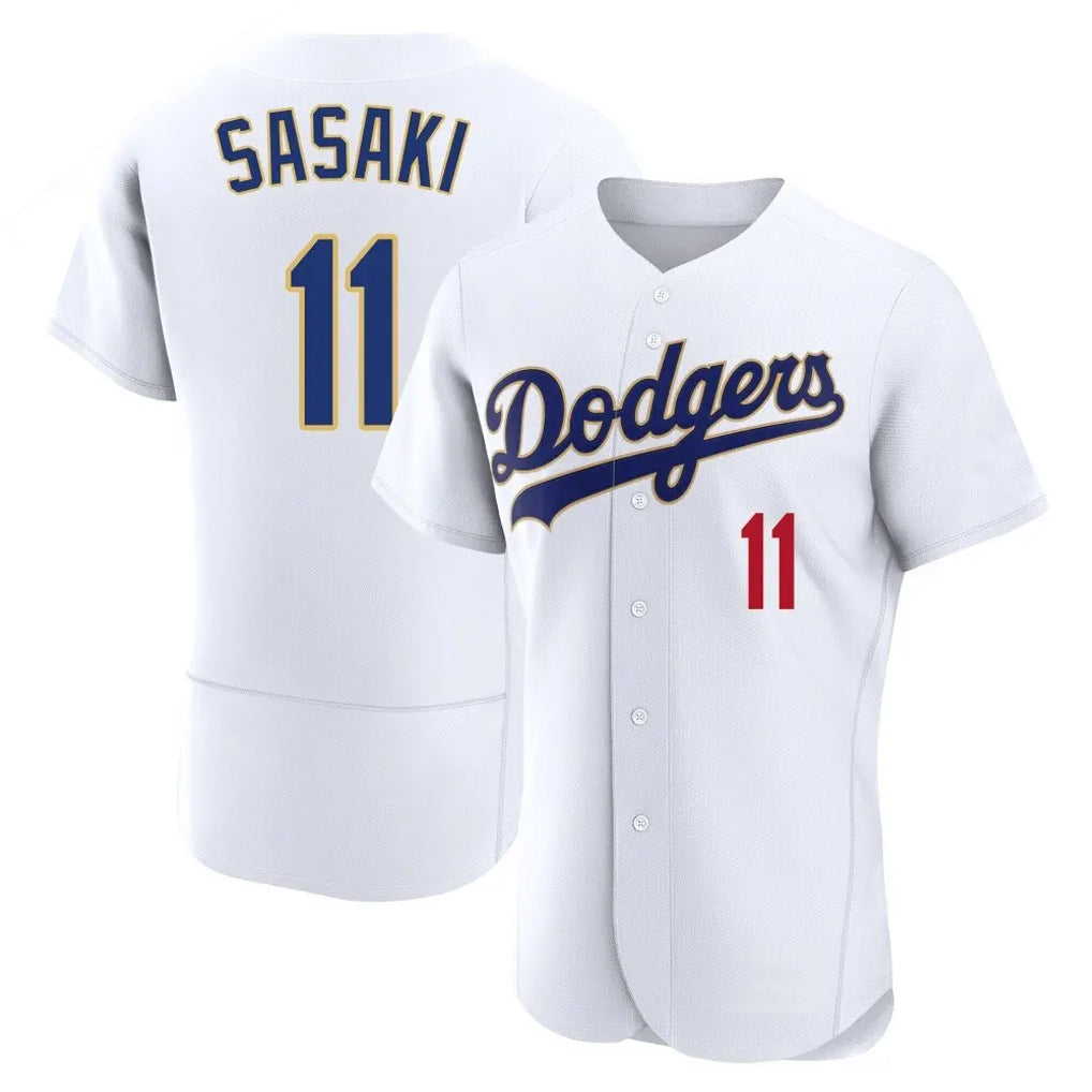 LA.Dodgers #11 Roki Sasaki Player Gold White 2026 Collection Stadium Limited Elite Gdoa Stitched Jerseys