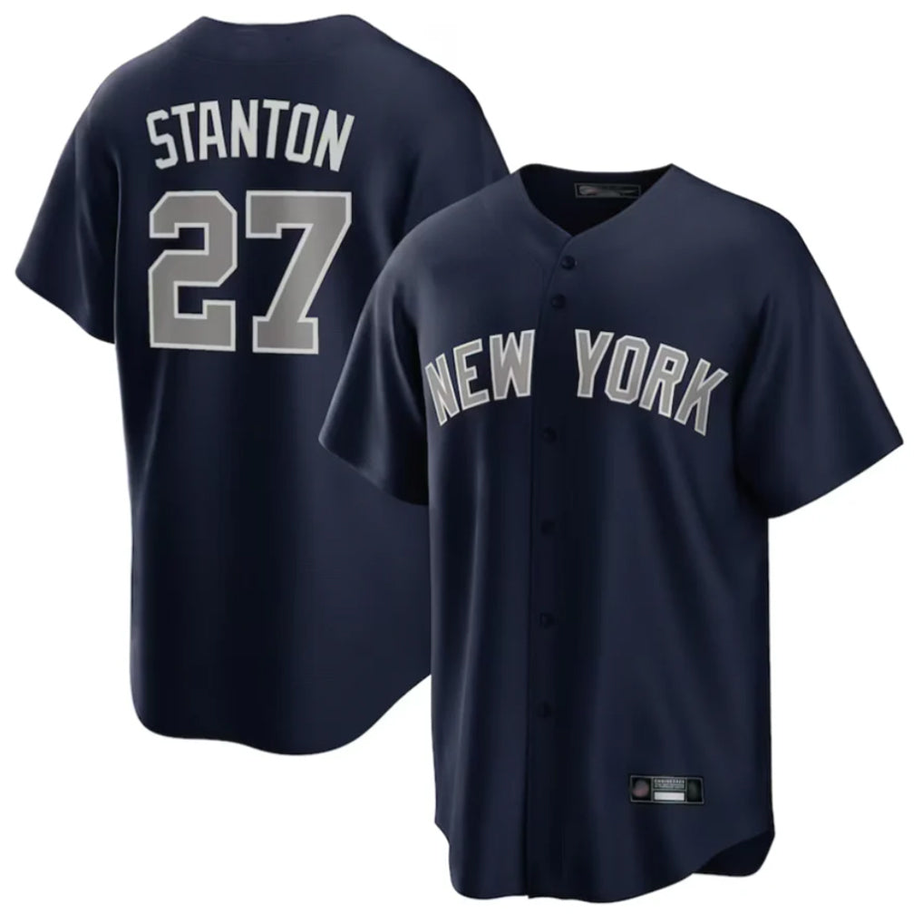 NY.Yankees #27 Giancarlo Stanton Player Navy Replica Game Stitched Jerseys