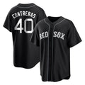 B.Red Sox #40 Willson Contreras Player Black Home Game Gdoa Stitched Jerseys