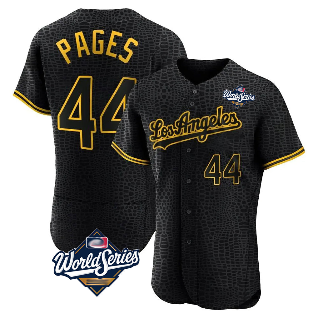LA.Dodgers #44 Andy Pages Player Black World Series Snake Skin City Limited Elite Home Gdoa Stitched Jerseys