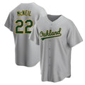 Athletics #22 Jeff McNeil player Gray Replica Road Stitched Jersey