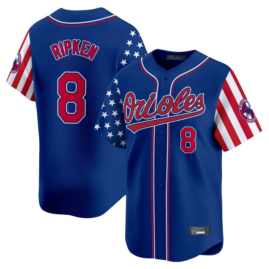 B.Orioles #8 Cal Ripken Player Royal Independence Day Vapor Premier Limited Home Game Gdoa Stitched Jerseys