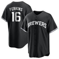 M.Brewers #16 Blake Perkins Player Black Game Home Gdoa Stitched Jerseys