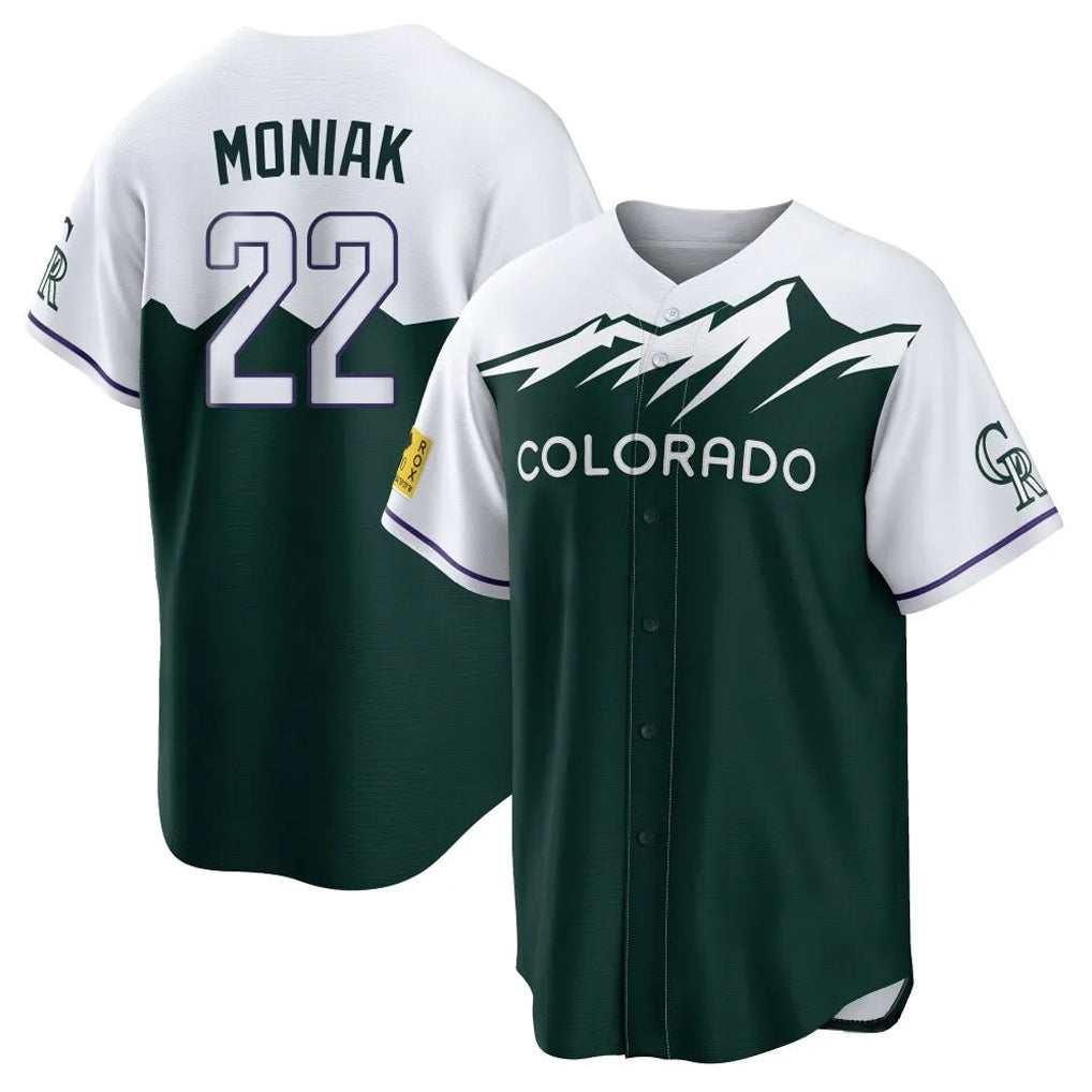 C.Rockies #22 Mickey Moniak Player Green City Connect Home Game Gdoa Stitched Jerseys