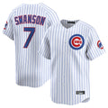 C.Cubs #7 Dansby Swanson Player White Limited Home Game Gdoa Stitched Jerseys