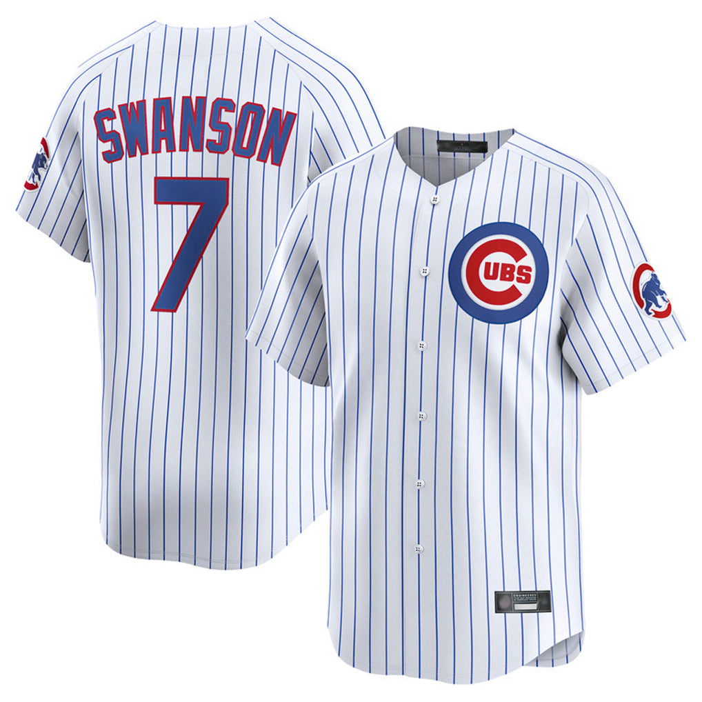 C.Cubs #7 Dansby Swanson Player White Limited Home Game Gdoa Stitched Jerseys