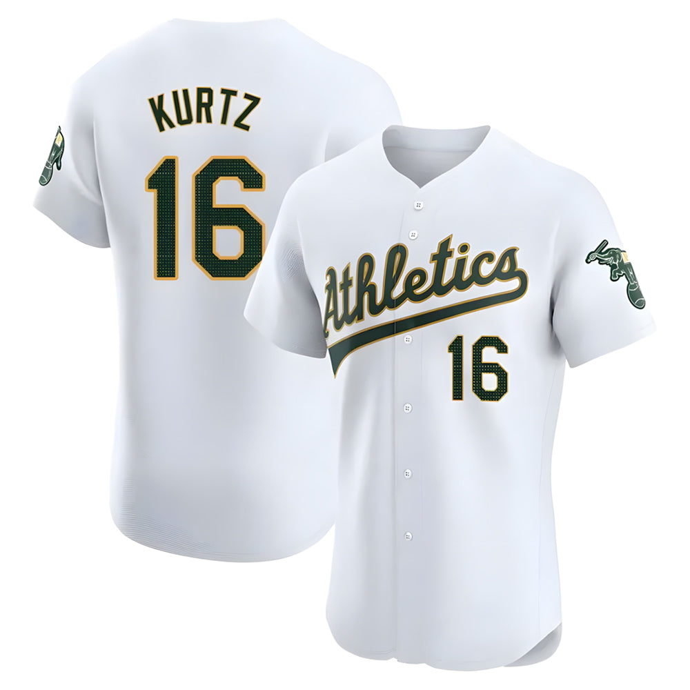 Athletics #16 Nick Kurtz Player White Elite Road Stitched Jerseys