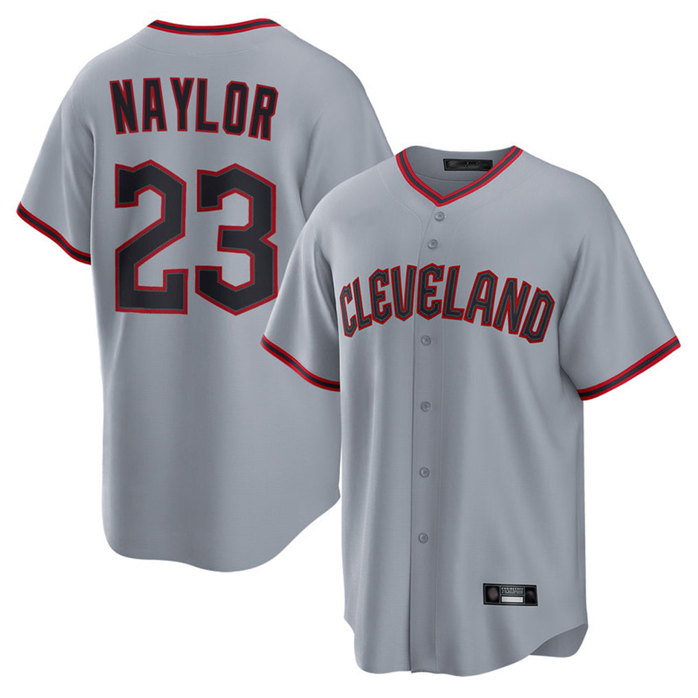 C.Guardians #23 Bo Naylor Player Gray Home Game Gdoa Stitched Jerseys