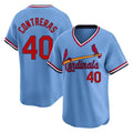 St. Louis Cardinals #40 Willson Contreras Player Light Blue Throwback Cooperstown Collection Limited Stitched Jerseys