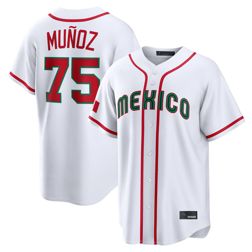 S.Mariners #75 Andres Munoz Player White 2026 World Classic Home Limited Gdoa Stitched Jerseys