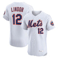 NY.Mets #12 Francisco Lindor Player White Home Limited Elite Gdoa Stitched Jerseys
