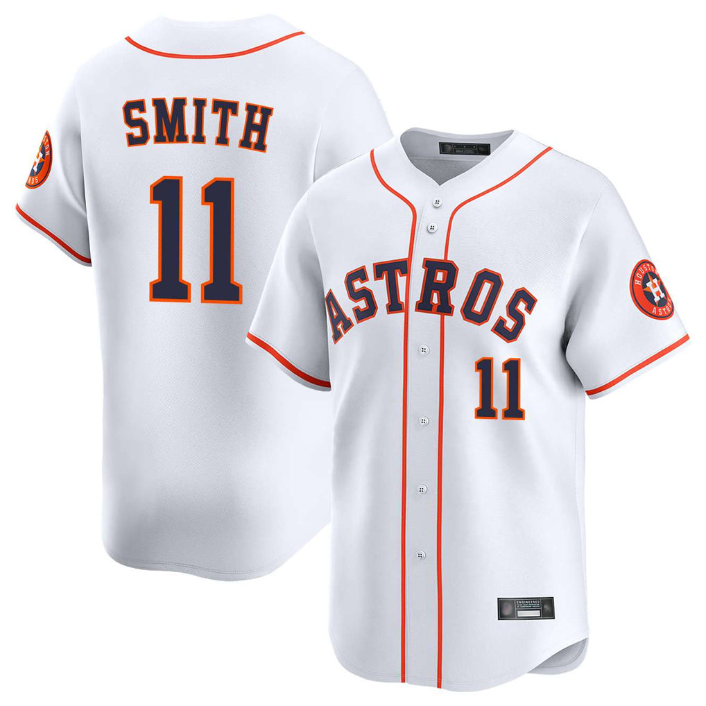 H.Astros #11 Cam Smith Player White Home Limited Gdoa Stitched Jerseys