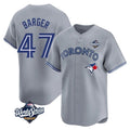 T.Blue Jays #47 Addison Barger Player Gray 2025 World Series Gdoa Stitched Jerseys