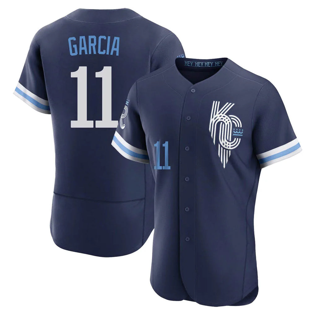 KC.Royals #11 Maikel Garcia Player Navy City Connect Limited Elite Home Gdoa Stitched Jerseys