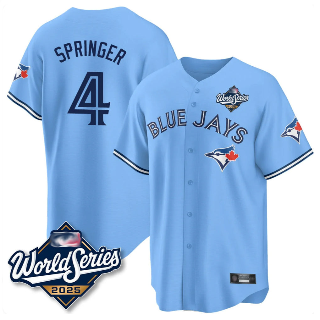 T.Blue Jays #4 George Springer Player Blue 2025 World Series Limited Gdoa Stitched Jerseys