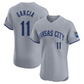 KC.Royals #11 Maikel Garcia Player Gray Limited Elite Home Gdoa Stitched Jerseys