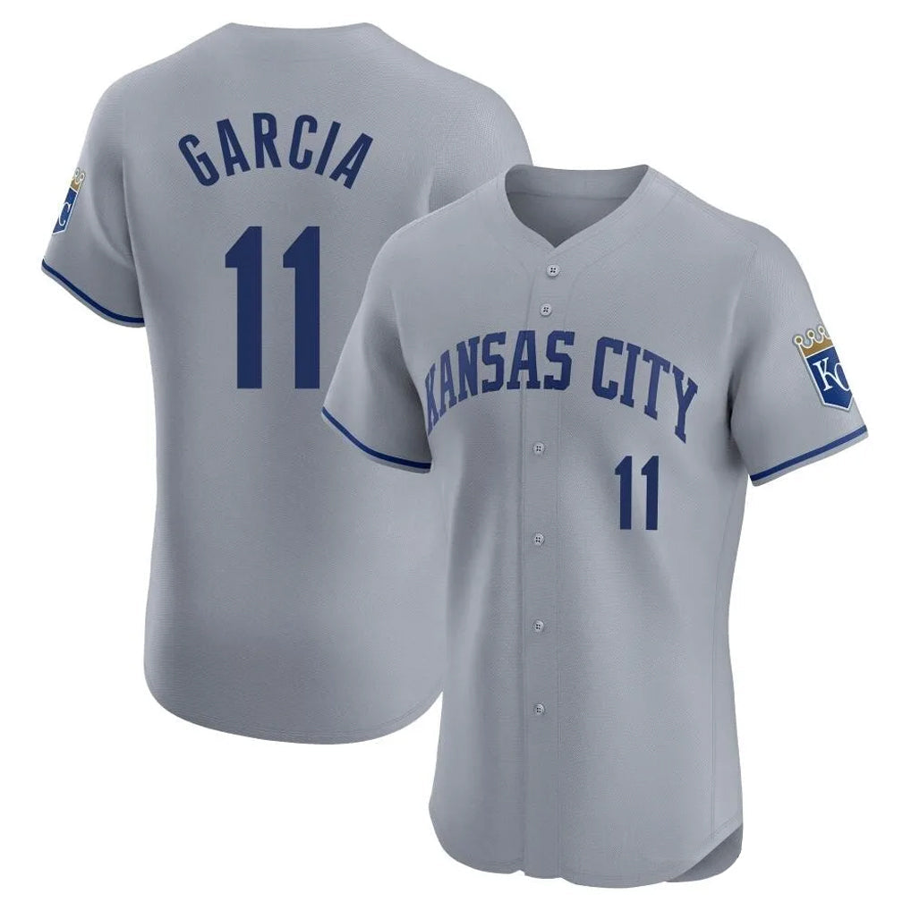 KC.Royals #11 Maikel Garcia Player Gray Limited Elite Home Gdoa Stitched Jerseys