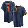 H.Astros #1 Carlos Correa Player Navy City Connect Home Game Gdoa Stitched Jerseys
